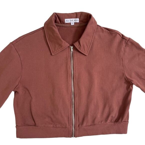 ALL THE WAYS Stasia Zip Up in Brown - Picture 4 of 9